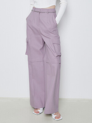 PIGMENT COTTON WIDE PANTS_L.PURPLE