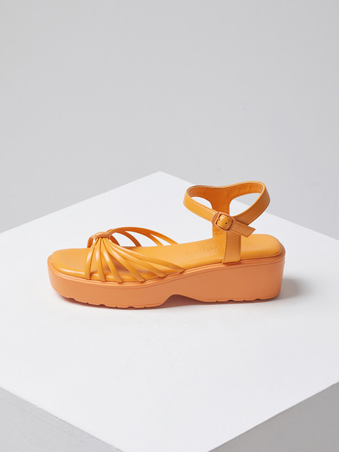 샌들 - 아카이브앱크 (Archivepke) - Knotted platform sandal(Papaya)