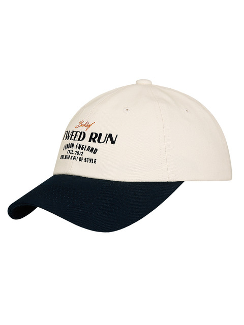 모자 - 벨리프 (Bellief) - TWEED RUN Logo  COLOR BLOCK Ball Cap (Navy/Ivory)