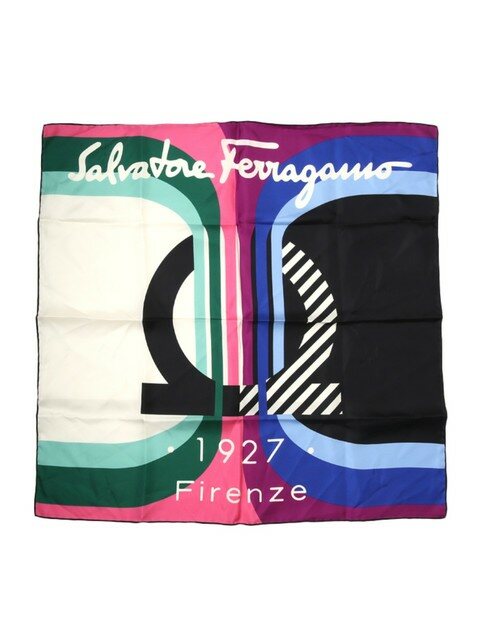 럭셔리액세서리 - 페라가모 (Ferragamo) - 로고 프린트 31 0101 VERDE BLU 755075 스카프