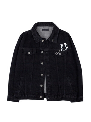 BBD Smile Logo Denim Jacket (Black)