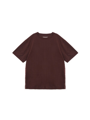 SIDE LOGO TAPING BOXY TOP IN BROWN