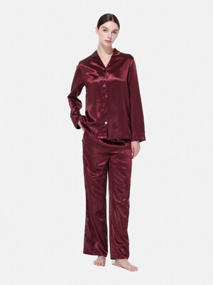 Lumiere Silk Pajamas Plum