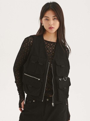 MULTI  POCKET VEST_BLACK