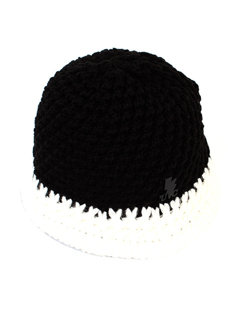 모자,모자 - 유니버셜 케미스트리 (Universal chemistry) - Twotone Black Knit Bucket Hat 니트버킷햇
