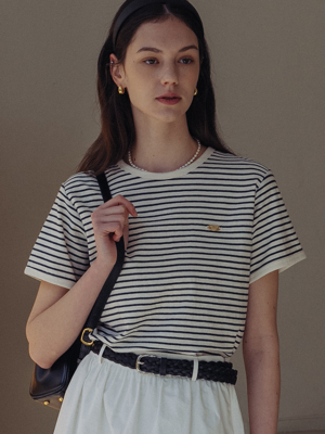 Cotton stripe T-shirt(2color)