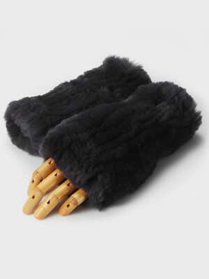 Rabbit hair Fur Finger Less Gloves MFFG001DG