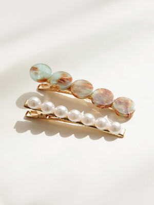 Green Marble Pearl Hair Pin Set H01067