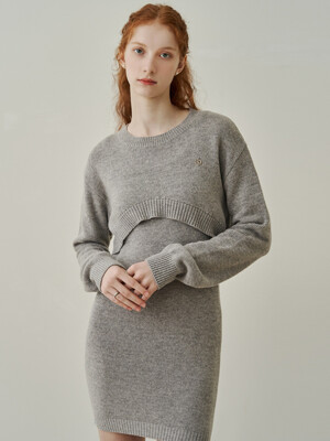 Sot basic crop bolero knit - grey