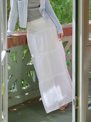 SHUUSHUU Ruffled Long Skirt(슈슈)_IVORY