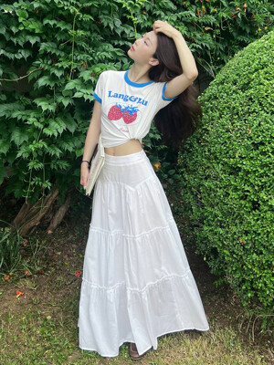 SHUUSHUU Ruffled Long Skirt(슈슈)_IVORY