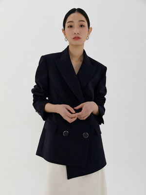 [DECOY] Wool double breasted jacket_oxford navy