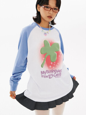 Clover Raglan Long sleeve [Light blue]