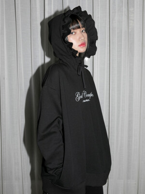 0 7 God Complex Ruffle Hoodie - BLACK