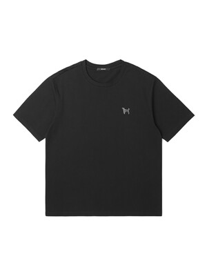 남여공용 수피마 베이직 라운드 반팔 티셔츠 (BLACK) (HA4ST92-39)