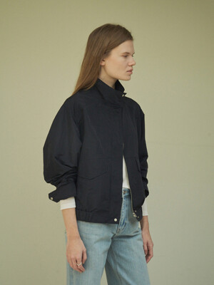 Summer glossy blouson jumper / Navy