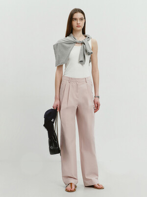 SUMMER SEMI-WIDE SLACKS SOFT PINK_UDPA4B226P1