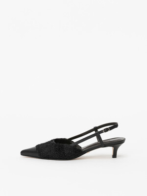 Rocco Slingbacks in BLACK TWEED