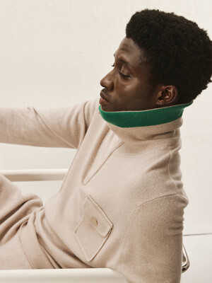[Murray Allan]Half zip-up pullover_ Skin Beige  M43MPU005SB