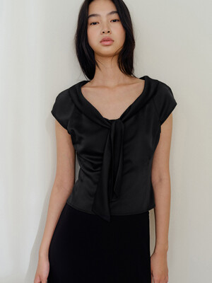 Valois Bowtie Top Black