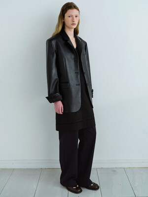 lip tailored jacket (leather brown)