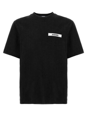 24FW 자크뮈스  남성 그로스 그레인 로고 반팔 티셔츠 24E245JS2082125990 Black BPG