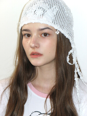 LACE CROCHET BONNET_WHITE