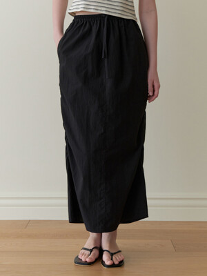 Bas H shirring skirt (black)