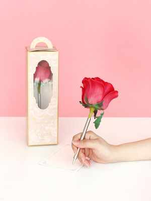 magenta elegance rose flower pen