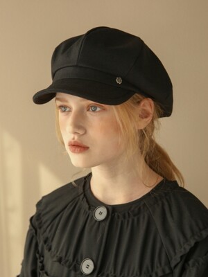 Classic newsboy casquette -Black wool