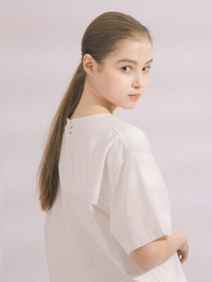 BACK ZIPPER BLOUSE TEE -WT