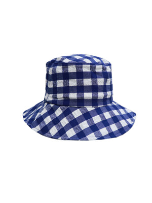 cheack bucket hat - blue