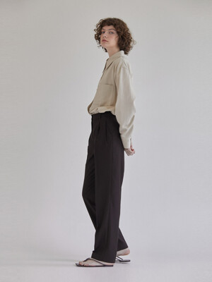 TAPERED FIT PANTS / BROWN