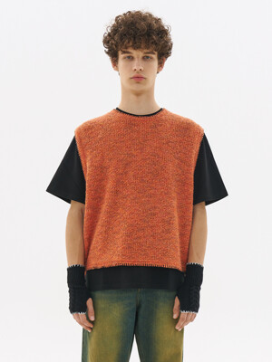 SMOCK CREWNECK VEST_[ORANGE]