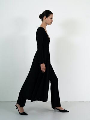 Relaxed tencel flare pants (black)