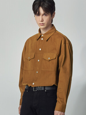 CAMEL Cotton Suede Western Shirts
