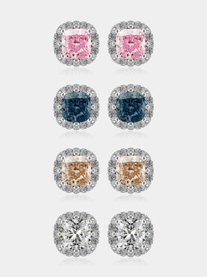 [단독] [Silver925] Blenheim Cushion Petit Earrings (4COLORS)