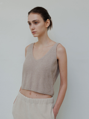 SEPIA ORGANIC COTTON BOUCLE KNIT TOP