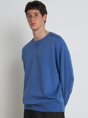 [Men] Bamboo Wholegarment Knit Top (Blue)