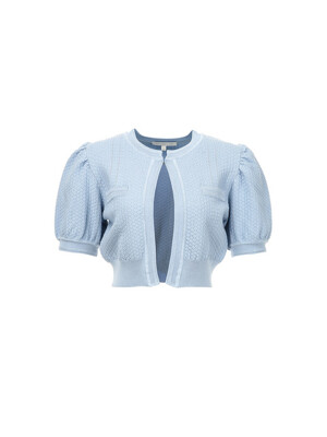 AUBREE Puff sleeve short cardigan (Pastel Blue)