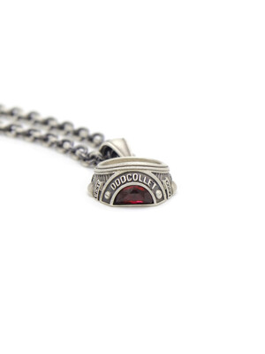 Eye officer ring necklace (red)
