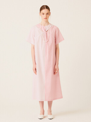 TWISTED STRIPE DRESS (PINK)