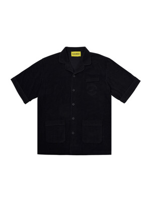 UNISEX Piped Terry Short-Sleeved shirt (Black)