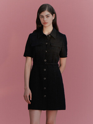 [TWEED] Collar Tweed Mini Dress _ 2color