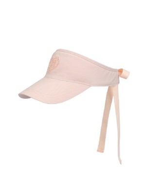 NEW HEART LOGO SATIN RIBBON SUN VISOR_Peach Pink