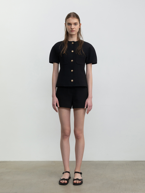 팬츠 - 제이에스엔와이 (jsny) - Minimal Tweed Shorts Black (JWPA3E904BK)