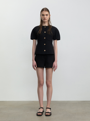 Minimal Tweed Shorts Black (JWPA3E904BK)