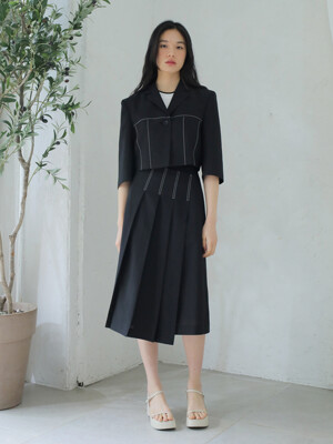 SUMMER UNBALANCE SKIRT / BLACK