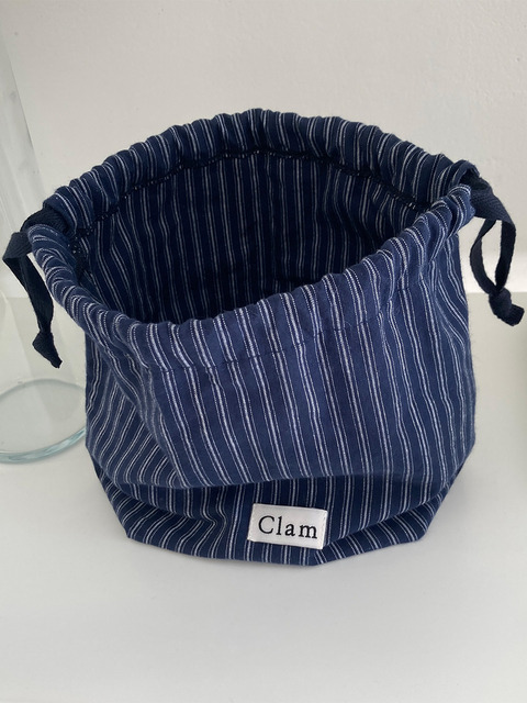 클러치 - 클램 (Clam) - Clam string pouch _ Navy stripe