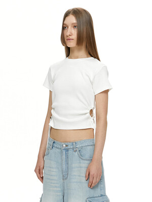 CUT OUT STRING TOP / WHITE